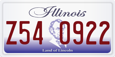 IL license plate Z540922