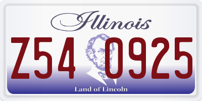 IL license plate Z540925