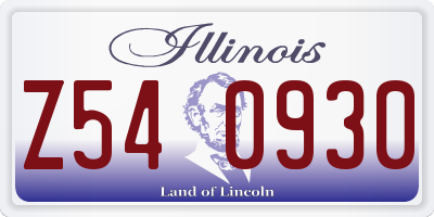 IL license plate Z540930
