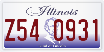 IL license plate Z540931