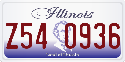 IL license plate Z540936
