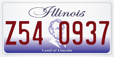 IL license plate Z540937