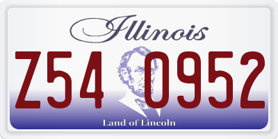 IL license plate Z540952
