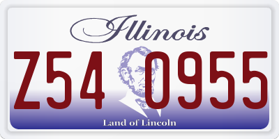 IL license plate Z540955
