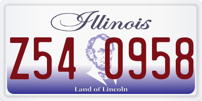 IL license plate Z540958