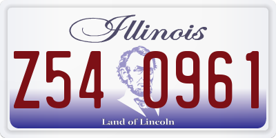 IL license plate Z540961
