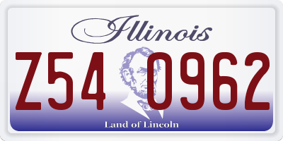 IL license plate Z540962