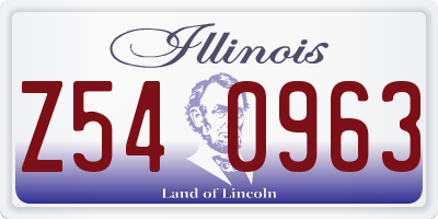 IL license plate Z540963
