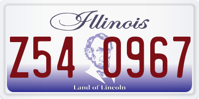 IL license plate Z540967