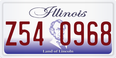 IL license plate Z540968