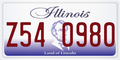 IL license plate Z540980