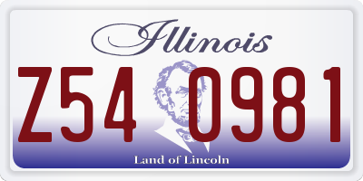 IL license plate Z540981