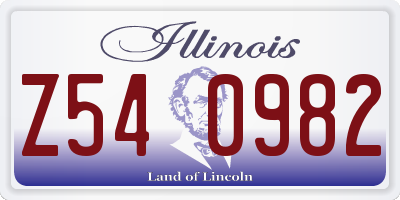 IL license plate Z540982