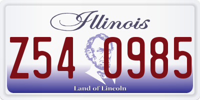 IL license plate Z540985