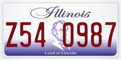 IL license plate Z540987