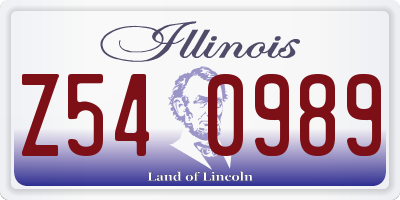 IL license plate Z540989