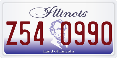 IL license plate Z540990