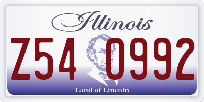 IL license plate Z540992