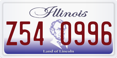 IL license plate Z540996