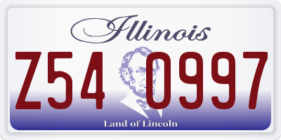 IL license plate Z540997