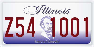 IL license plate Z541001