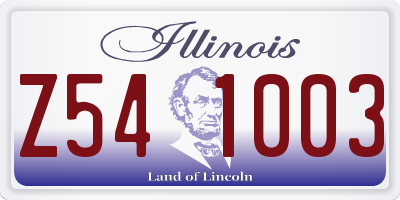 IL license plate Z541003