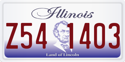 IL license plate Z541403