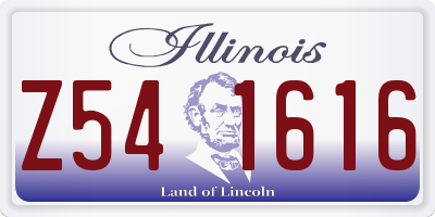 IL license plate Z541616