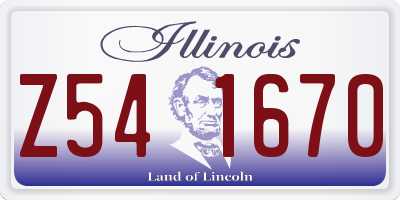 IL license plate Z541670