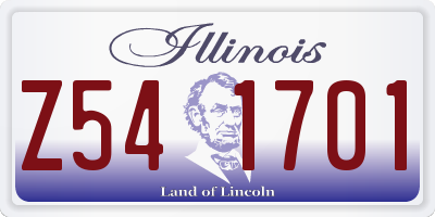 IL license plate Z541701