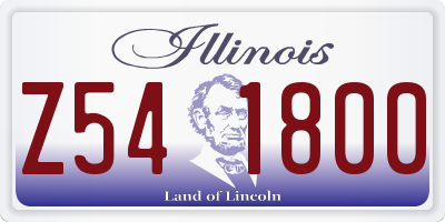 IL license plate Z541800