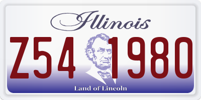 IL license plate Z541980