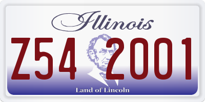 IL license plate Z542001
