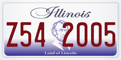 IL license plate Z542005