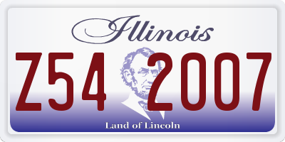 IL license plate Z542007