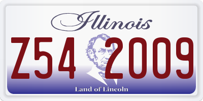 IL license plate Z542009