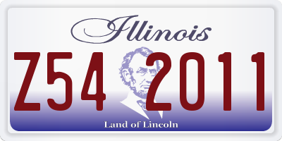 IL license plate Z542011