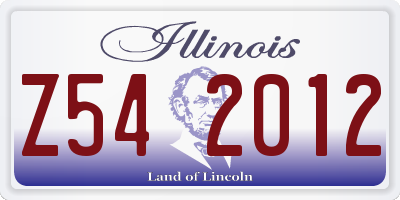 IL license plate Z542012