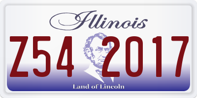 IL license plate Z542017
