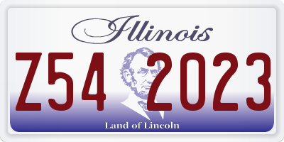 IL license plate Z542023