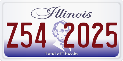 IL license plate Z542025