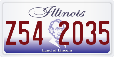 IL license plate Z542035