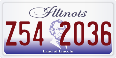 IL license plate Z542036