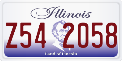 IL license plate Z542058