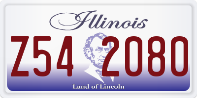 IL license plate Z542080