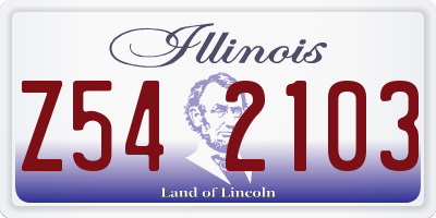IL license plate Z542103