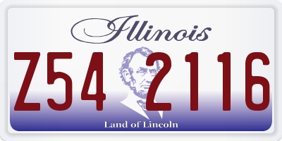 IL license plate Z542116