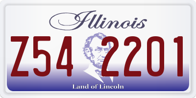 IL license plate Z542201