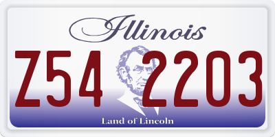 IL license plate Z542203