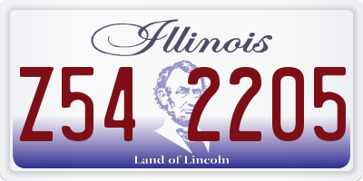 IL license plate Z542205